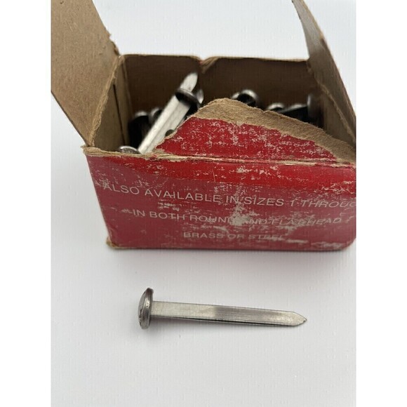Vtg Swingline Paper Fasteners 100 Count No. 7 Size Round Head 2” Shank MCM - Picture 3 of 8